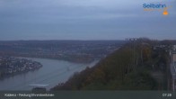 Archiv Foto Webcam Koblenz: Blick von der Festung auf Seilbahn und Deutsches Eck 06:00