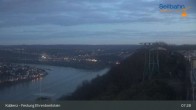 Archiv Foto Webcam Koblenz: Blick von der Festung auf Seilbahn und Deutsches Eck 06:00