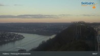 Archiv Foto Webcam Koblenz: Blick von der Festung auf Seilbahn und Deutsches Eck 07:00