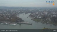 Archiv Foto Webcam Koblenz: Blick von der Festung auf Seilbahn und Deutsches Eck 12:00