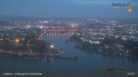 Archiv Foto Webcam Koblenz: Blick von der Festung auf Seilbahn und Deutsches Eck 07:00