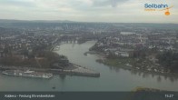Archiv Foto Webcam Koblenz: Blick von der Festung auf Seilbahn und Deutsches Eck 14:00