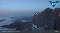 Archiv Foto Dachstein Gletscher: Webcam Bergstation Hunerkogel (2700 m) 04:00
