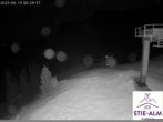 Archiv Foto Webcam Stiealm unterhalb des Latschenkopfes 23:00