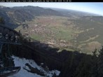 Archiv Foto Webcam Blick auf Oberammergau (Laber Bahn Bergstation) 09:00