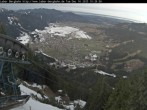 Archiv Foto Webcam Blick auf Oberammergau (Laber Bahn Bergstation) 09:00