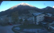Archived image Webcam features a view of the Tennergebirge mountains 05:00