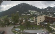 Archived image Webcam features a view of the Tennergebirge mountains 09:00