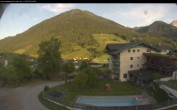 Archived image Webcam features a view of the Tennergebirge mountains 05:00