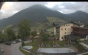 Archived image Webcam features a view of the Tennergebirge mountains 05:00