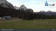 Archiv Foto Webcam Sicht auf das Kinderland an der Ehrwalder Alm 06:00