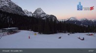 Archiv Foto Webcam Sicht auf das Kinderland an der Ehrwalder Alm 07:00