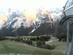 Archiv Foto Webcam Bergstation Sesselbahn Gaistal, Ehrwalder Alm 19:00
