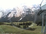 Archiv Foto Webcam Bergstation Sesselbahn Gaistal, Ehrwalder Alm 19:00
