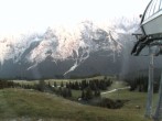 Archiv Foto Webcam Bergstation Sesselbahn Gaistal, Ehrwalder Alm 19:00