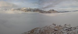Archived image Webcam View at barrier lake Zufritt in Vinschgau Valley 07:00