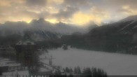 Archived image Webcam St. Moritz village Hotel Badrutt's Palace together with lake St. Moritz 06:00