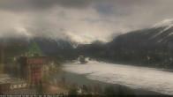 Archived image Webcam St. Moritz village Hotel Badrutt's Palace together with lake St. Moritz 13:00