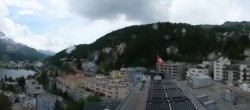Archived image Webcam St. Moritz village II View from Hotel Schweizerhof towards St. Moritz Bad 13:00