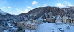 Archived image Webcam St. Moritz village II View from Hotel Schweizerhof towards St. Moritz Bad 07:00