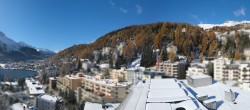 Archived image Webcam St. Moritz village II View from Hotel Schweizerhof towards St. Moritz Bad 09:00