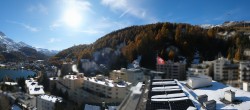 Archived image Webcam St. Moritz village II View from Hotel Schweizerhof towards St. Moritz Bad 13:00
