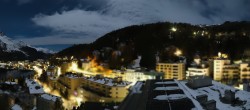 Archived image Webcam St. Moritz village II View from Hotel Schweizerhof towards St. Moritz Bad 01:00