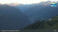 Archived image Webcam Großarl - Bergstation 6er Sesselbahn Harbach 18:00