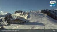 Archived image Webcam Großarl - Bergstation 6er Sesselbahn Harbach 08:00