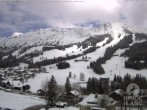 Archiv Foto Webcam Sicht vom Kinderhotel Oberjoch aus auf das Skigebiet gegenüber 13:00