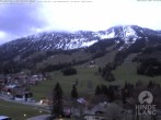 Archiv Foto Webcam Sicht vom Kinderhotel Oberjoch aus auf das Skigebiet gegenüber 19:00
