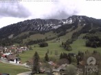 Archiv Foto Webcam Sicht vom Kinderhotel Oberjoch aus auf das Skigebiet gegenüber 13:00