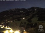 Archived image Webcam View of the kids hotel Oberjoch at the slopes in front 01:00