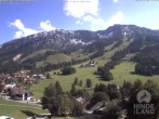 Archived image Webcam View of the kids hotel Oberjoch at the slopes in front 13:00