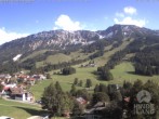 Archived image Webcam View of the kids hotel Oberjoch at the slopes in front 15:00