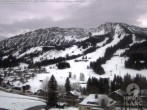 Archived image Webcam View of the kids hotel Oberjoch at the slopes in front 07:00