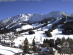 Archiv Foto Webcam Sicht vom Kinderhotel Oberjoch aus auf das Skigebiet gegenüber 13:00