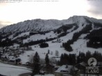 Archived image Webcam View of the kids hotel Oberjoch at the slopes in front 07:00