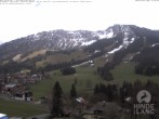 Archiv Foto Webcam Sicht vom Kinderhotel Oberjoch aus auf das Skigebiet gegenüber 13:00