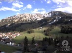 Archiv Foto Webcam Sicht vom Kinderhotel Oberjoch aus auf das Skigebiet gegenüber 17:00