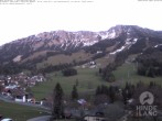 Archiv Foto Webcam Sicht vom Kinderhotel Oberjoch aus auf das Skigebiet gegenüber 19:00