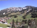 Archiv Foto Webcam Sicht vom Kinderhotel Oberjoch aus auf das Skigebiet gegenüber 15:00