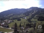 Archived image Webcam View of the kids hotel Oberjoch at the slopes in front 09:00