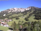 Archiv Foto Webcam Sicht vom Kinderhotel Oberjoch aus auf das Skigebiet gegenüber 17:00