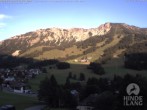 Archiv Foto Webcam Sicht vom Kinderhotel Oberjoch aus auf das Skigebiet gegenüber 19:00