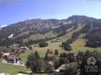 Archiv Foto Webcam Sicht vom Kinderhotel Oberjoch aus auf das Skigebiet gegenüber 13:00