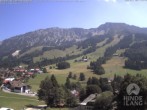 Archiv Foto Webcam Sicht vom Kinderhotel Oberjoch aus auf das Skigebiet gegenüber 13:00
