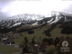 Archived image Webcam View of the kids hotel Oberjoch at the slopes in front 11:00