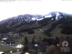 Archived image Webcam View of the kids hotel Oberjoch at the slopes in front 05:00