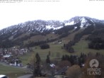 Archived image Webcam View of the kids hotel Oberjoch at the slopes in front 06:00